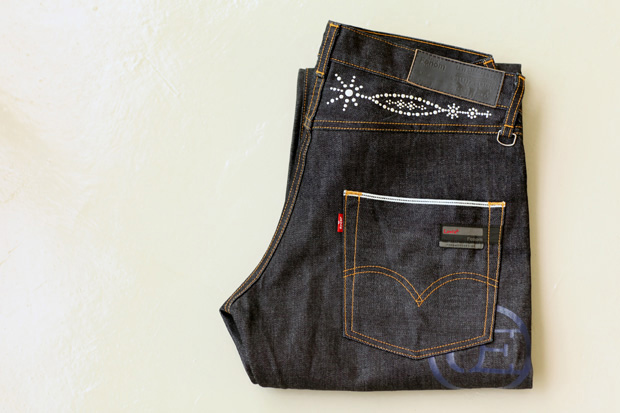 uniform experiment x Levi's Fenom U.E. NAVY DISCO Decoration Denim 細節照-  KEEDAN.COM