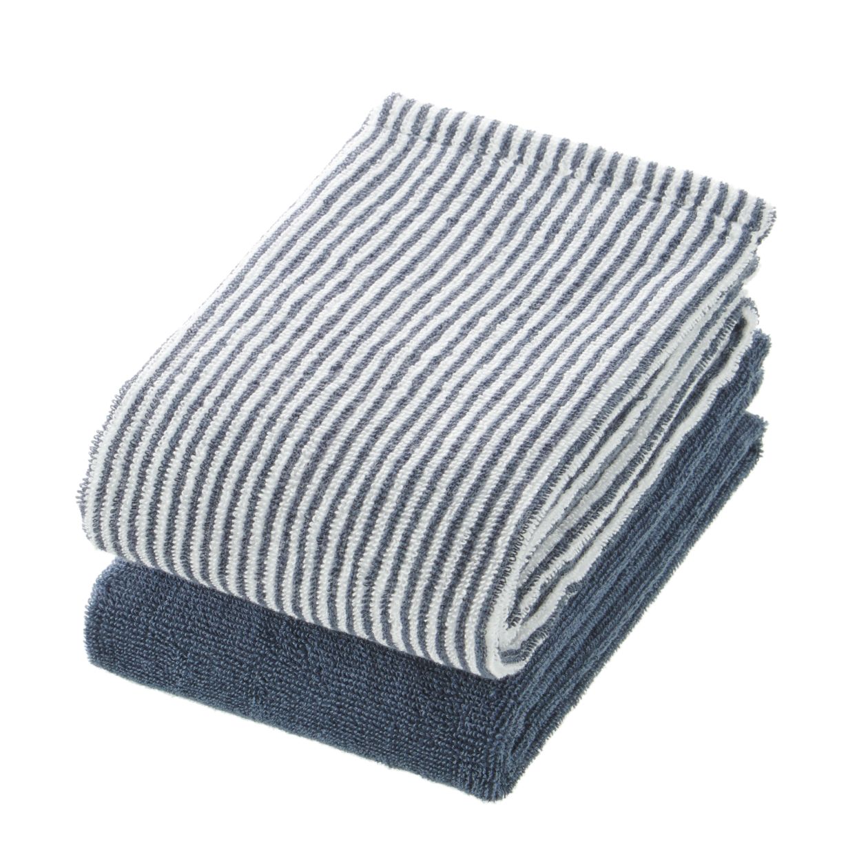 可以當毛巾或枕頭巾的棉直紋面巾組，NT$260（MUJI）