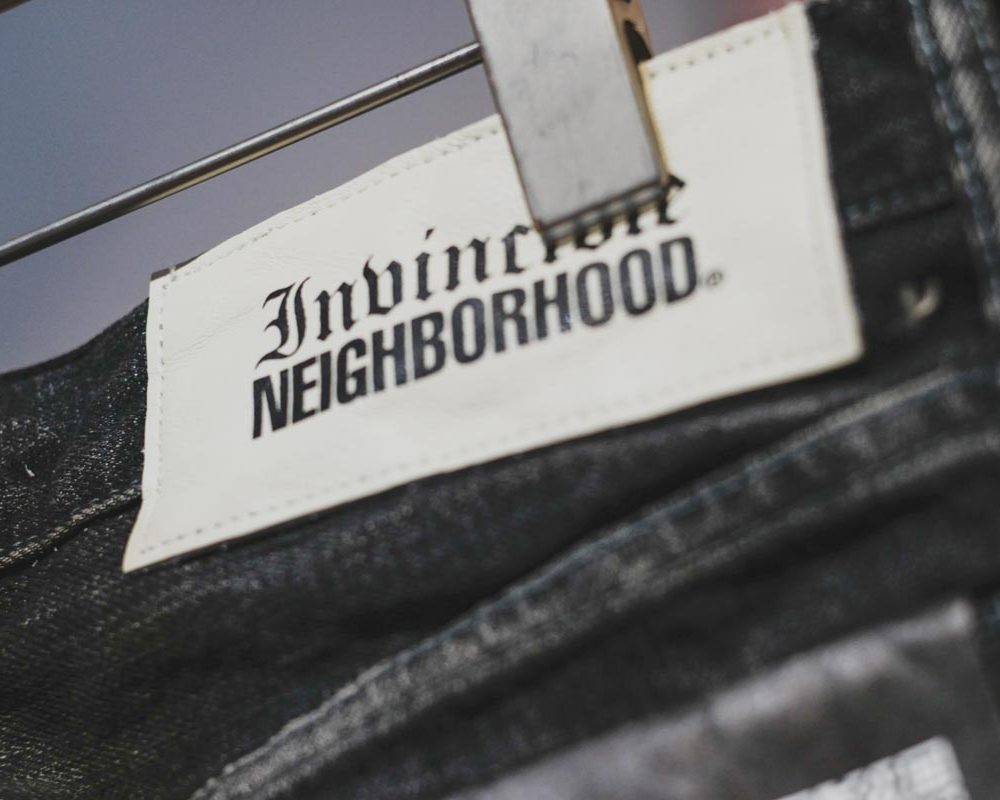 INVINCIBLE x NEIGHBORHOOD denim capsule pre-distressed sections paisley patterns