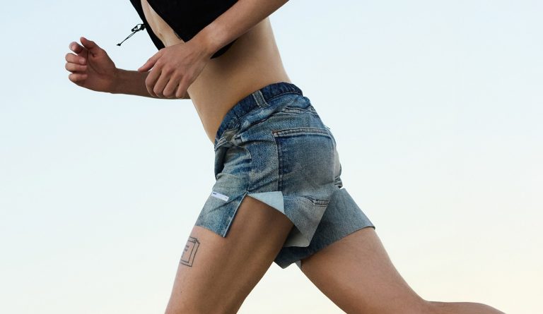 Satisfy, PeaceShell, 跑步短褲, 牛仔短褲, 越野跑, Gorpcore, 跑褲, 數位印刷